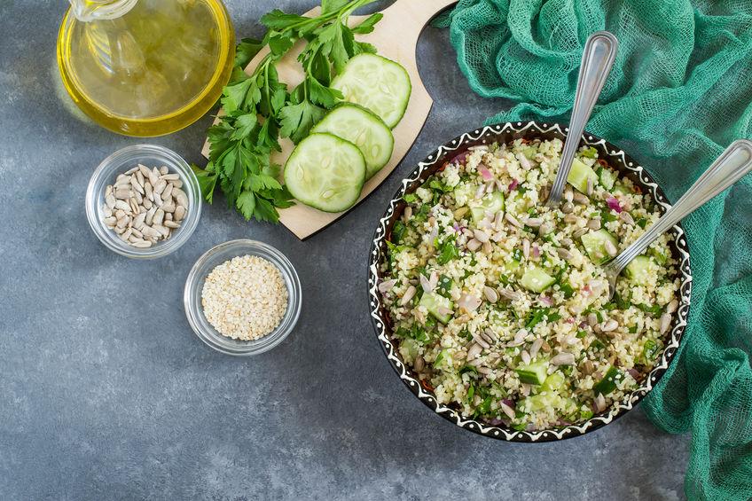 Cous cous alla greca con cetrioli